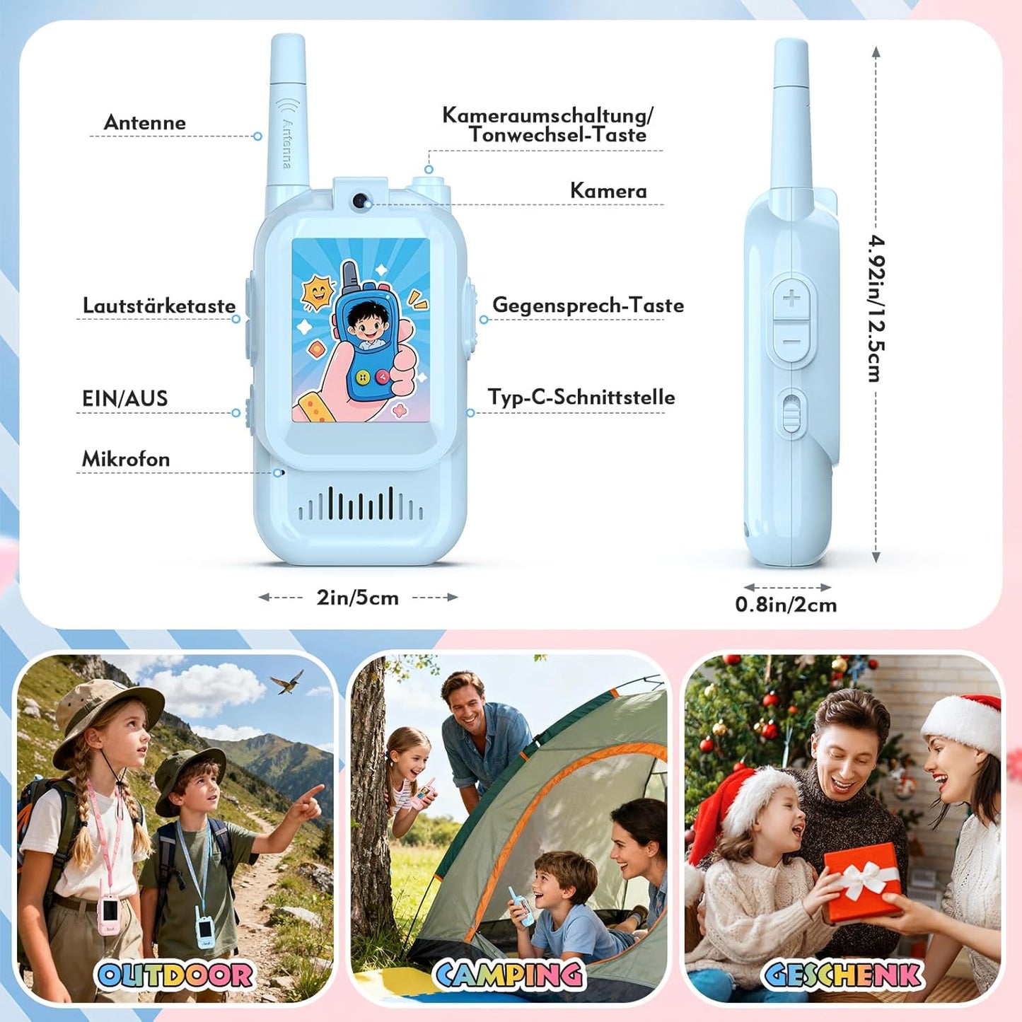 Geheimagent™ Kinder Video Walkie-Talkie 2er Set