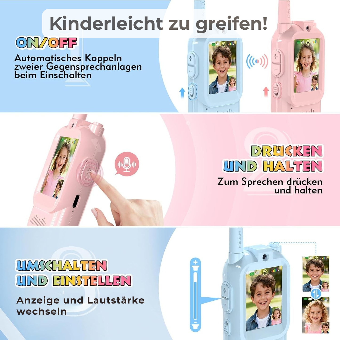Geheimagent™ Kinder Video Walkie-Talkie 2er Set