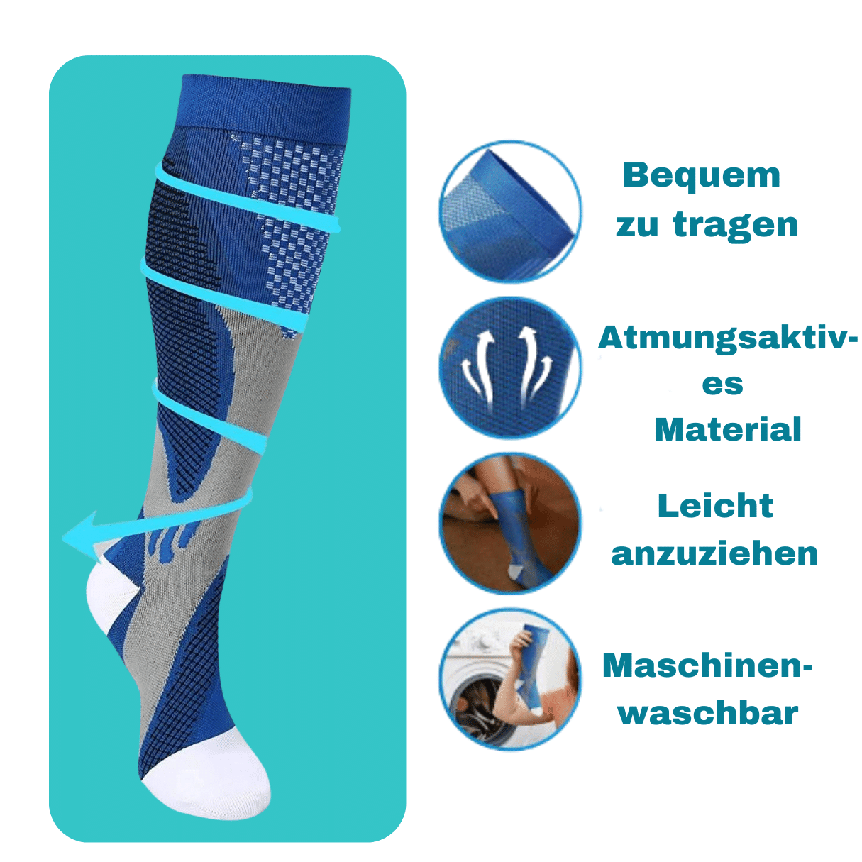 Vivuo Kompressionsstrümpfe für schmerzfreie Beine & Füße